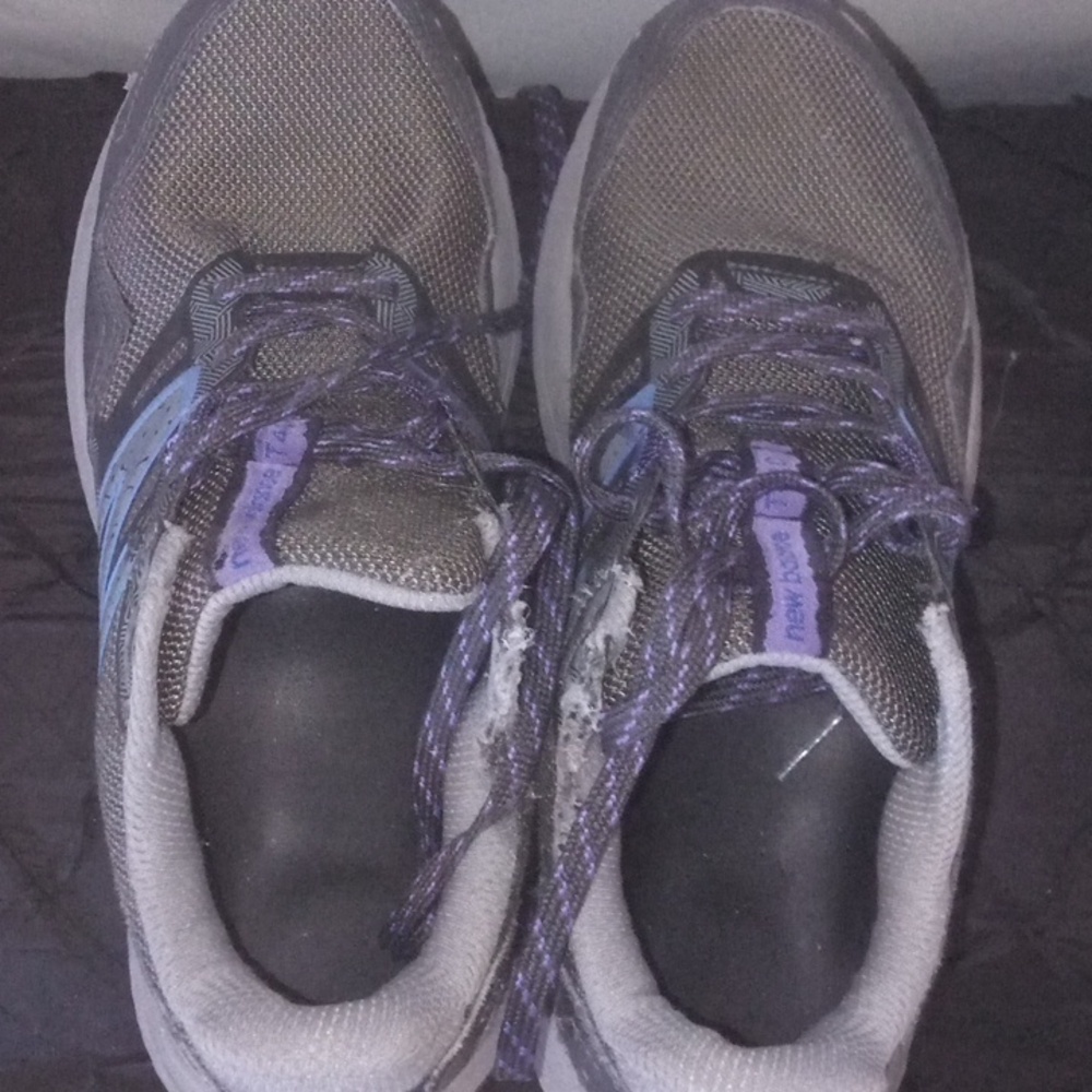 Woman's New Balance Grey and Purple Athletic Shoes
